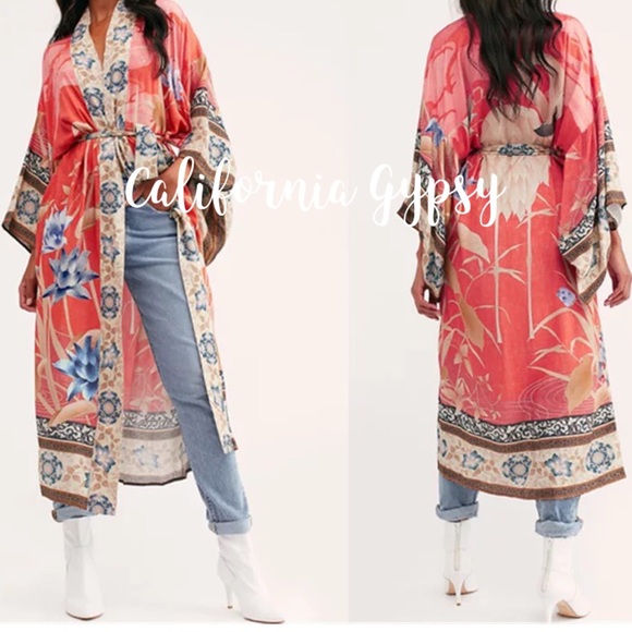 UNBRANDED Tops - Gypsy Flamingo Boho Duster Kimono